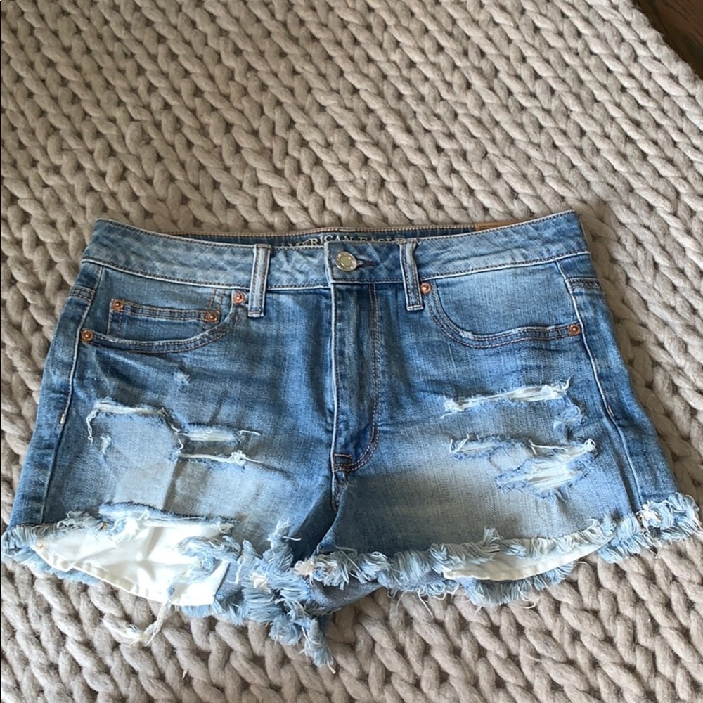 AEO high rise festival jean shorts